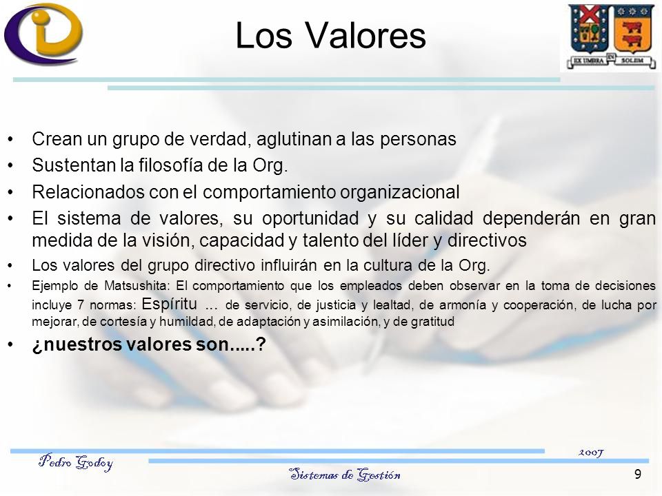 Los Valores Crean un grupo de verdad, aglutinan a las personas