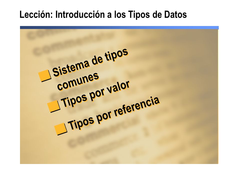 Lección: Introducción a los Tipos de Datos