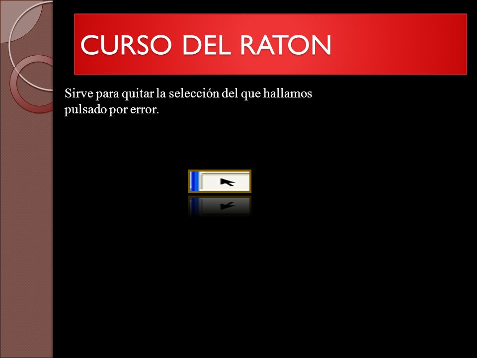 CURSO DEL RATON Sirve para quitar la selección del que hallamos pulsado por error.