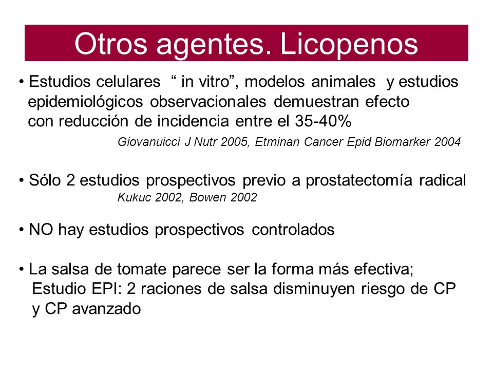 Otros agentes. Licopenos