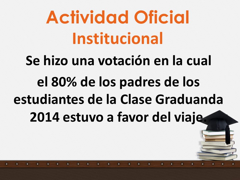 Actividad Oficial Institucional Se hizo una votación en la cual
