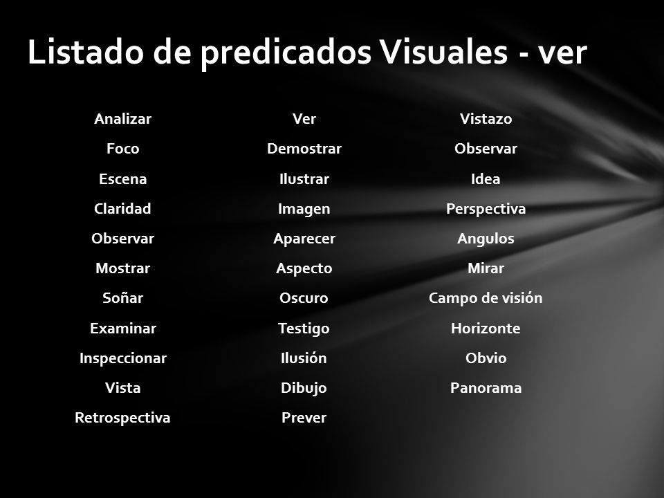 Listado de predicados Visuales - ver
