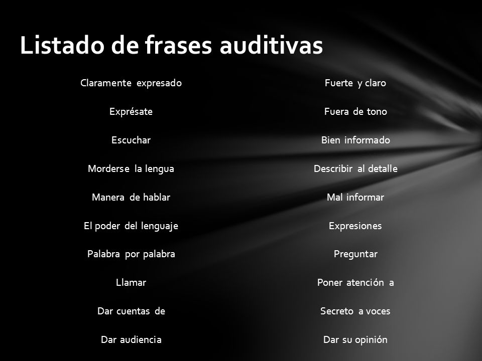 Listado de frases auditivas