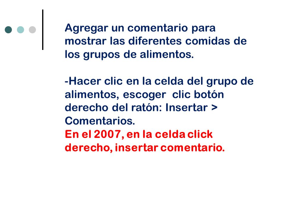 Agregar un comentario para mostrar las diferentes comidas de los grupos de alimentos.