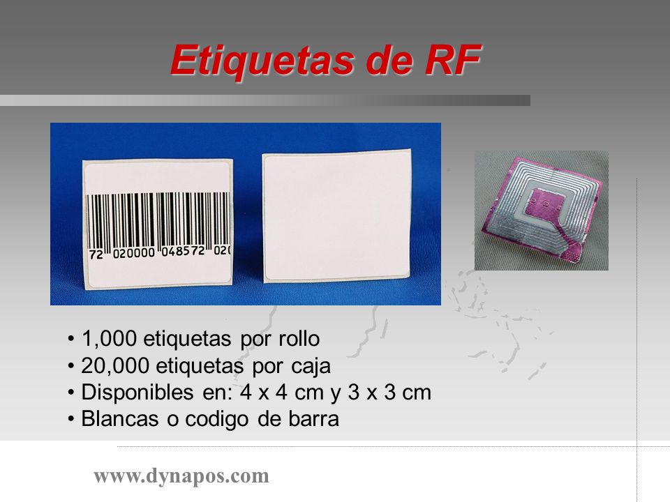Etiquetas de RF 1,000 etiquetas por rollo 20,000 etiquetas por caja