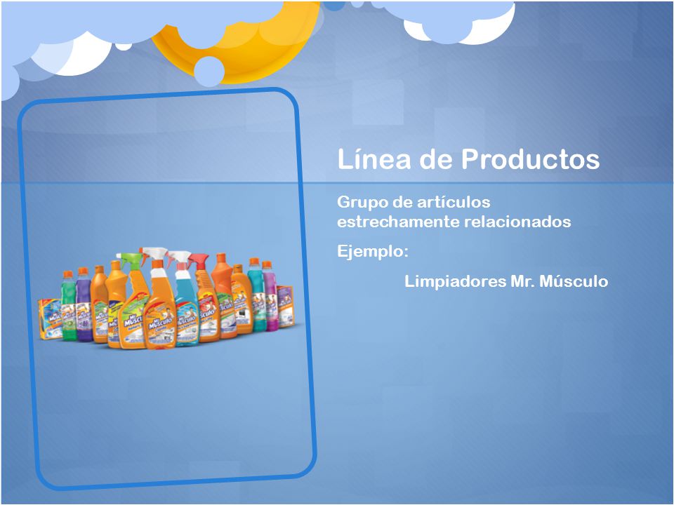 Línea de Productos Grupo de artículos estrechamente relacionados