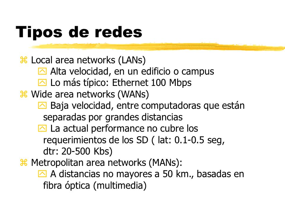 Tipos de redes Local area networks (LANs)