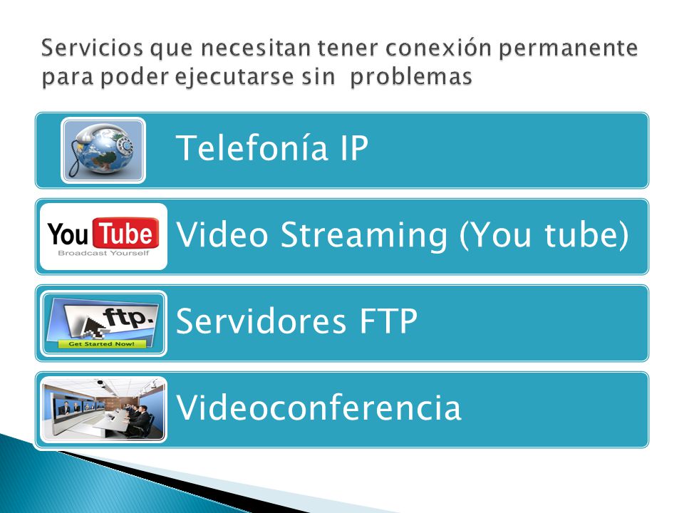 Servicios que necesitan tener conexión permanente para poder ejecutarse sin problemas