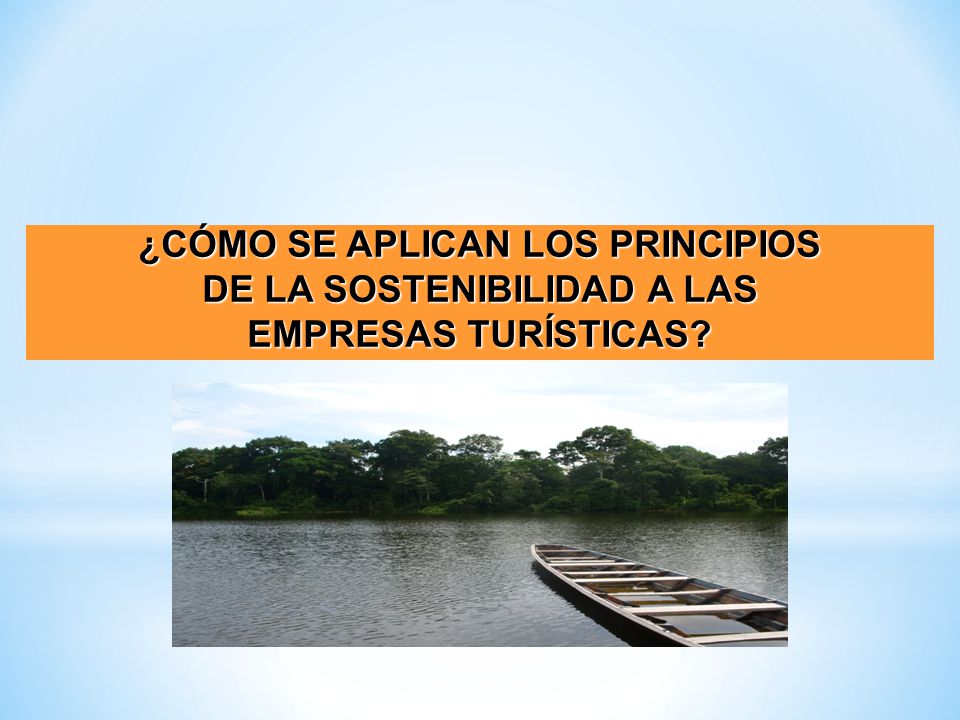 ¿CÓMO SE APLICAN LOS PRINCIPIOS DE LA SOSTENIBILIDAD A LAS