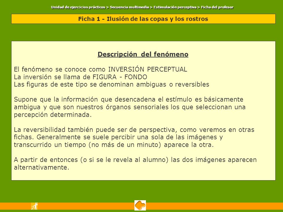 Ficha 1 - Ilusión de las copas y los rostros Descripción del fenómeno