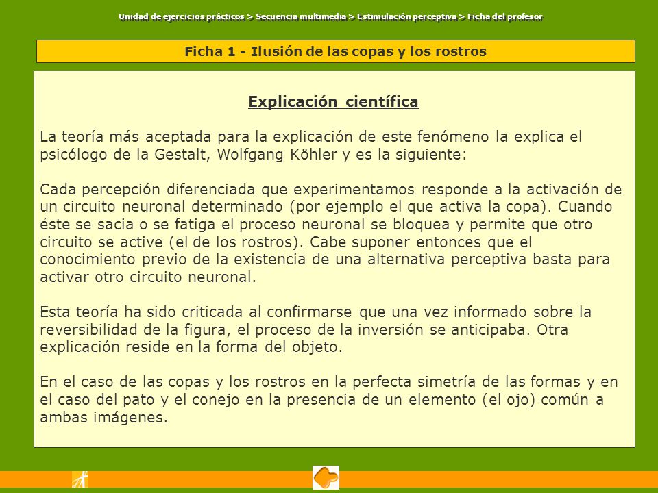 Ficha 1 - Ilusión de las copas y los rostros Explicación científica