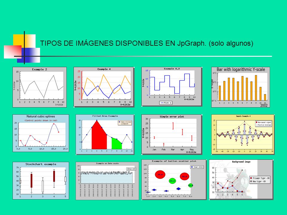 TIPOS DE IMÁGENES DISPONIBLES EN JpGraph. (solo algunos)
