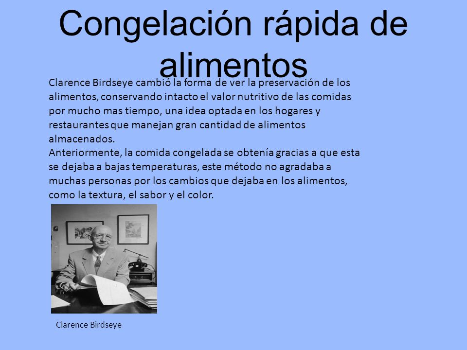 Congelación rápida de alimentos