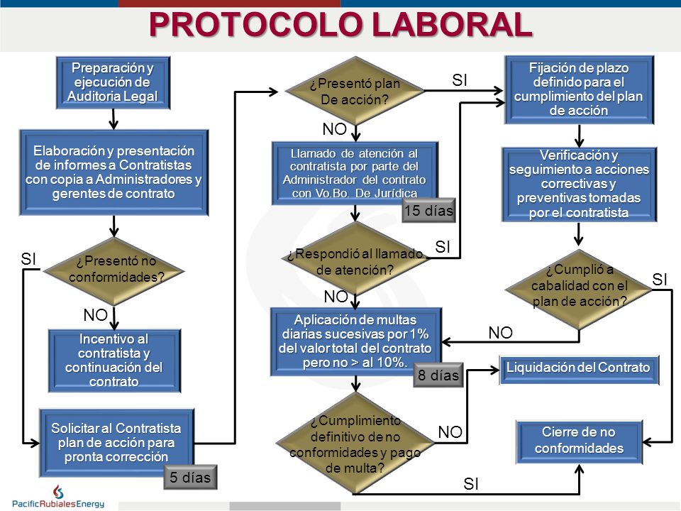 PROTOCOLO LABORAL SI NO SI SI SI NO NO NO NO SI 15 días 8 días 5 días