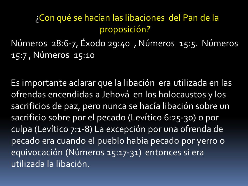 ¿Con qué se hacían las libaciones del Pan de la proposición