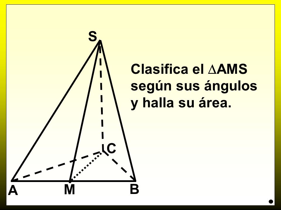S Clasifica el AMS según sus ángulos y halla su área. C A M B