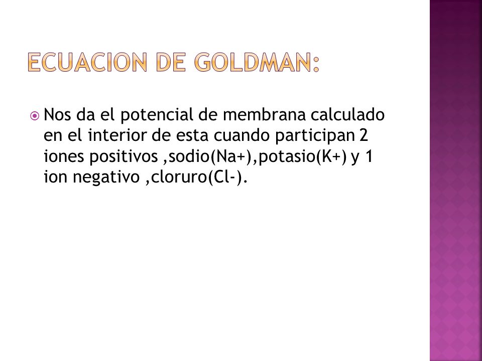 Ecuacion de goldman: