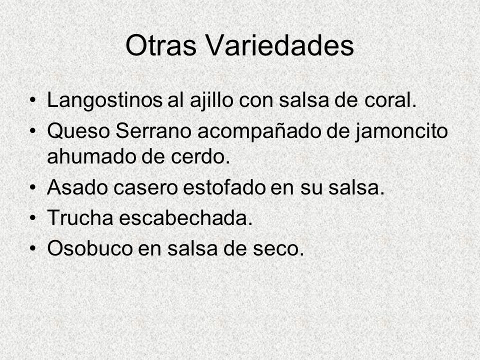 Otras Variedades Langostinos al ajillo con salsa de coral.