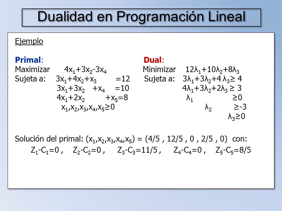 Dualidad en Programación Lineal - ppt video online descargar