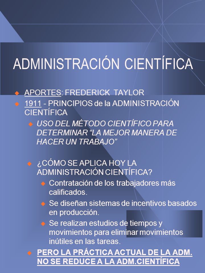 ADMINISTRACIÓN CIENTÍFICA