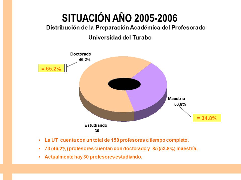 SITUACIÓN AÑO Distribución de la Preparación Académica del Profesorado. Universidad del Turabo.