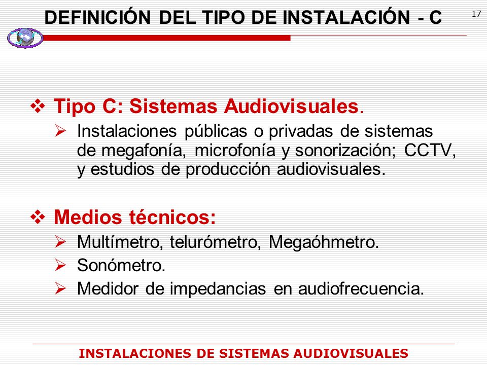DEFINICIÓN DEL TIPO DE INSTALACIÓN - C