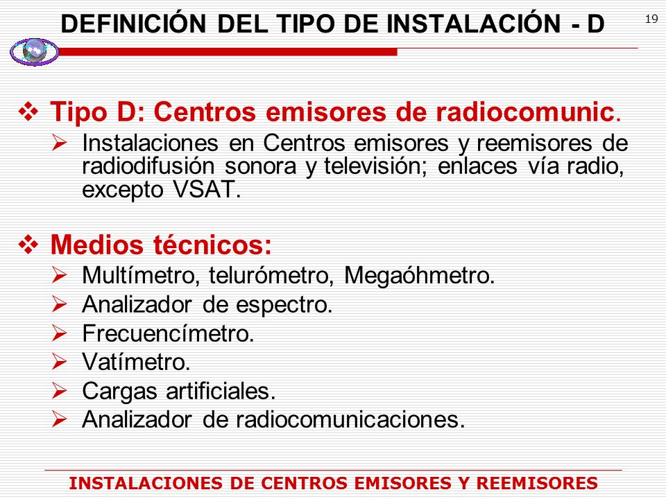 DEFINICIÓN DEL TIPO DE INSTALACIÓN - D