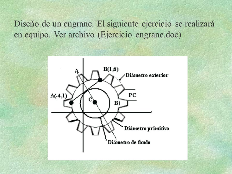 Diseño de un engrane. El siguiente ejercicio se realizará en equipo