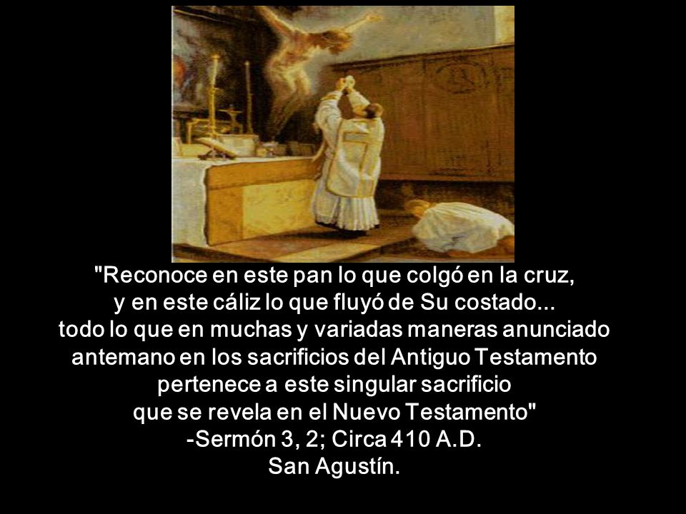 Reconoce en este pan lo que colgó en la cruz,