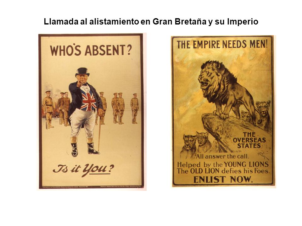 Llamada al alistamiento en Gran Bretaña y su Imperio