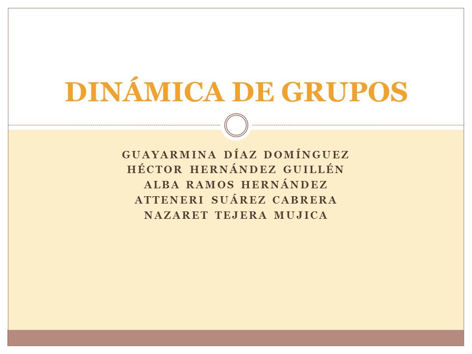 DINÁMICA DE GRUPOS Guayarmina Díaz Domínguez Héctor Hernández Guillén
