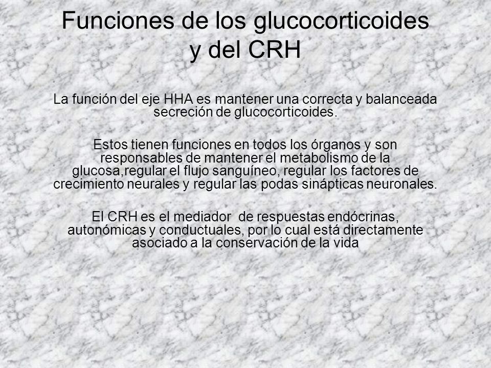 Funciones de los glucocorticoides y del CRH