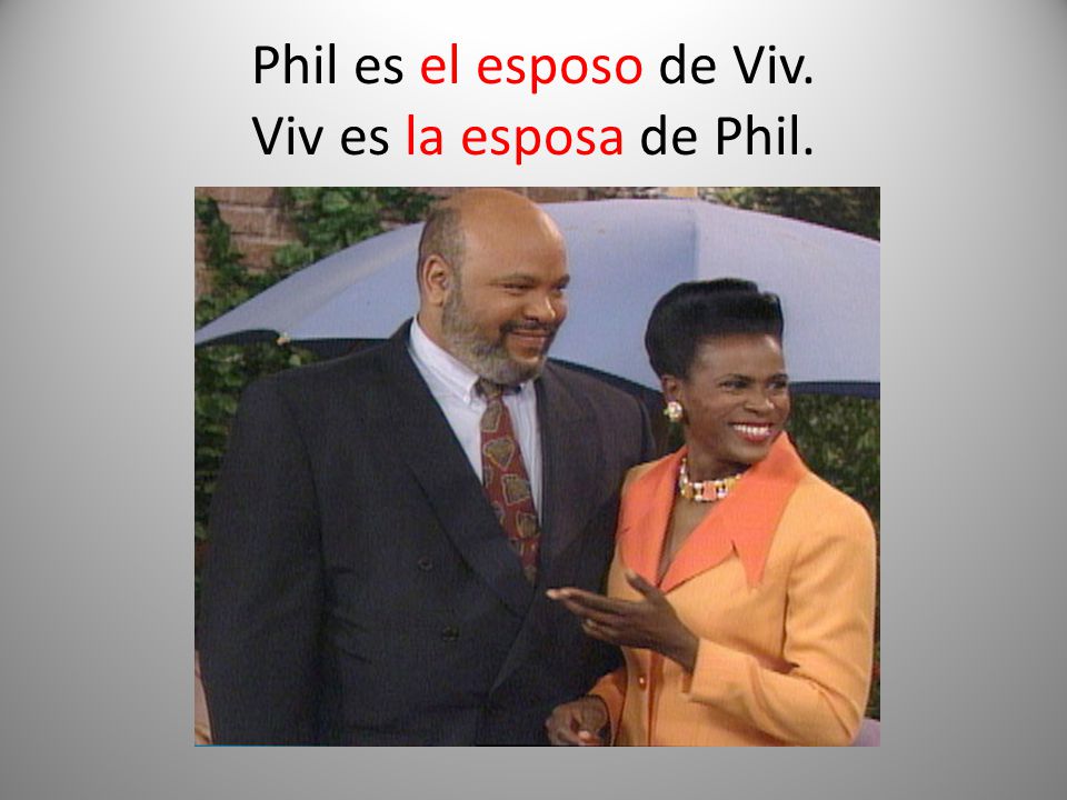 Phil es el esposo de Viv. Viv es la esposa de Phil.
