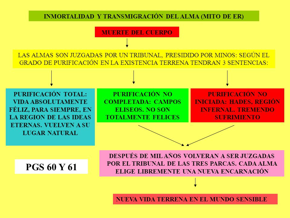 PGS 60 Y 61 INMORTALIDAD Y TRANSMIGRACIÓN DEL ALMA (MITO DE ER)