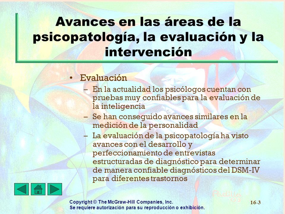 Avances en las áreas de la psicopatología, la evaluación y la intervención