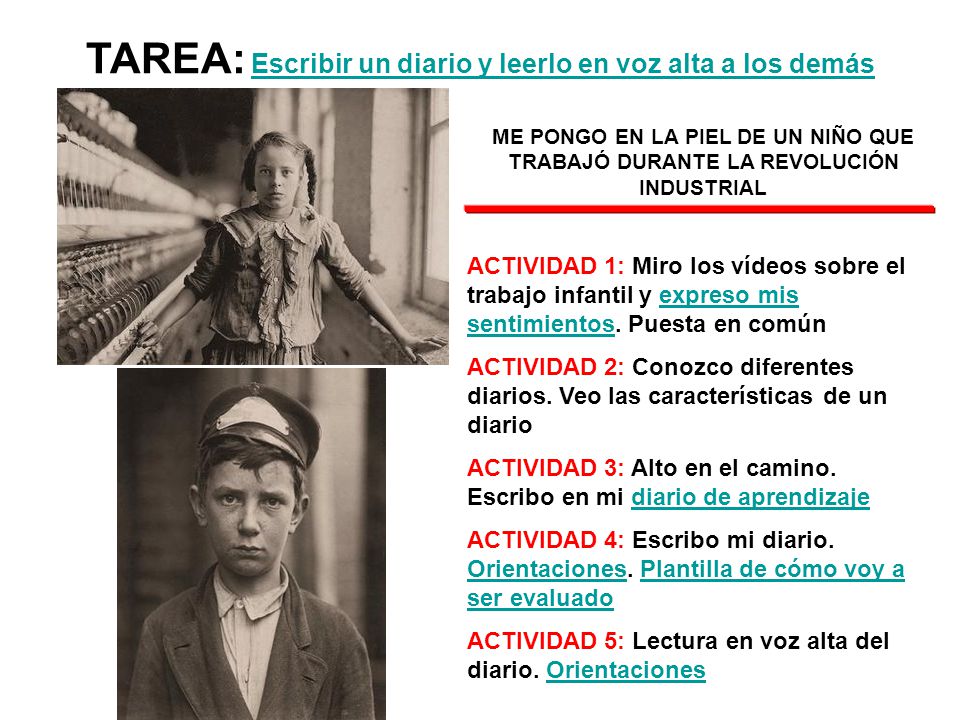 TAREA: Escribir un diario y leerlo en voz alta a los demás