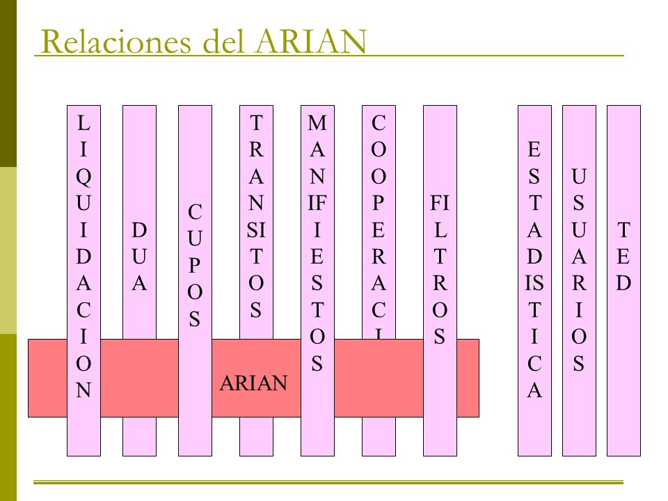 Relaciones del ARIAN LIQUIDACION DUA C U P O S TRANSITOS MANIFIESTOS