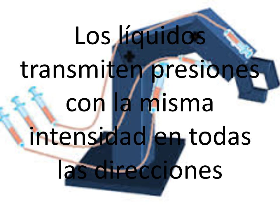 Los líquidos transmiten presiones con la misma intensidad en todas las direcciones