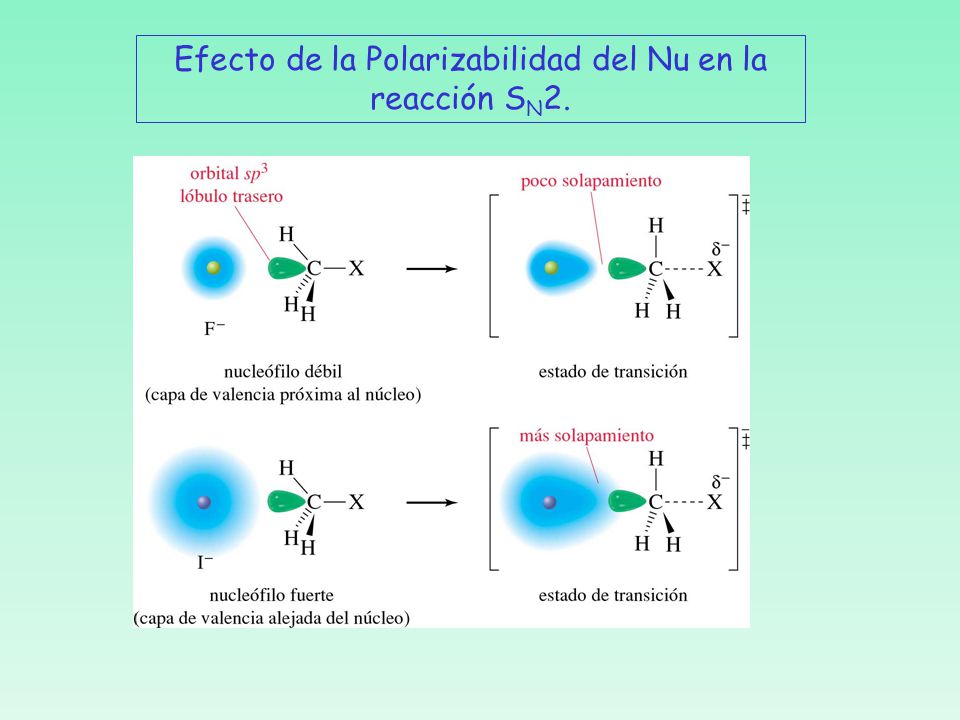 Efecto de la Polarizabilidad del Nu en la reacción SN2.