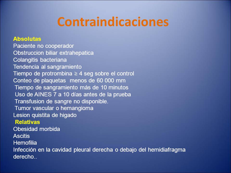 Contraindicaciones Absolutas Paciente no cooperador