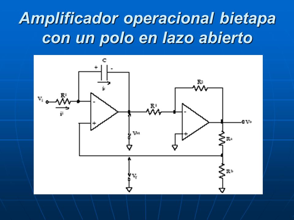 Amplificador operacional bietapa con un polo en lazo abierto