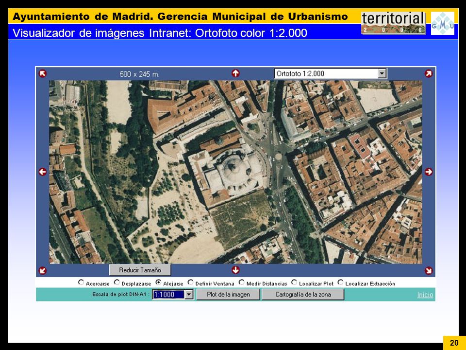 Visualizador de imágenes Intranet: Ortofoto color 1:2.000