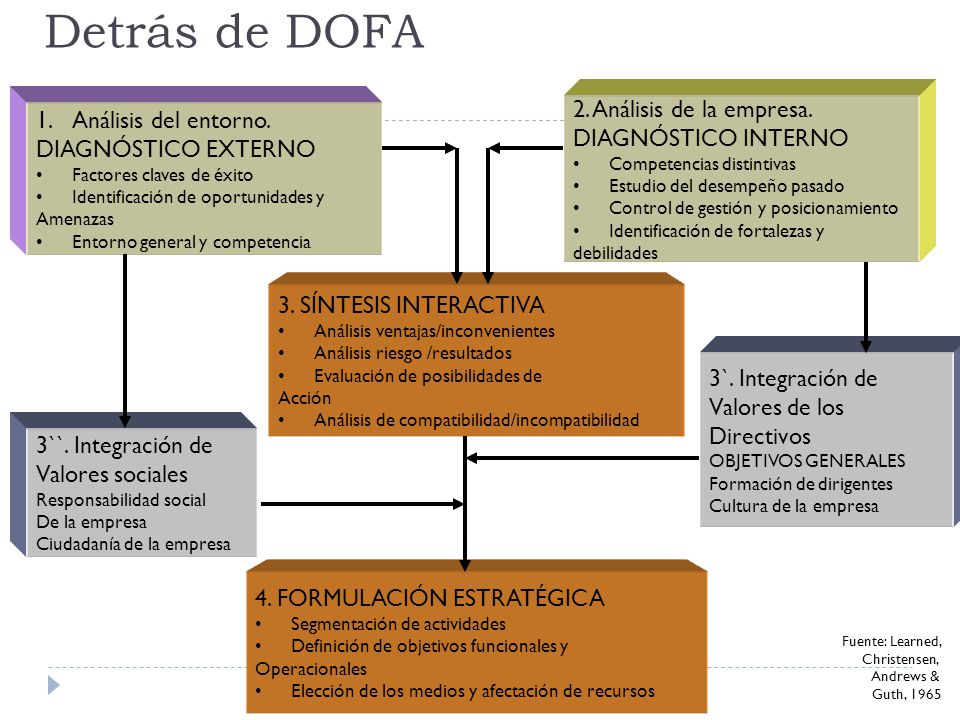 Detrás de DOFA 2. Análisis de la empresa. Análisis del entorno.