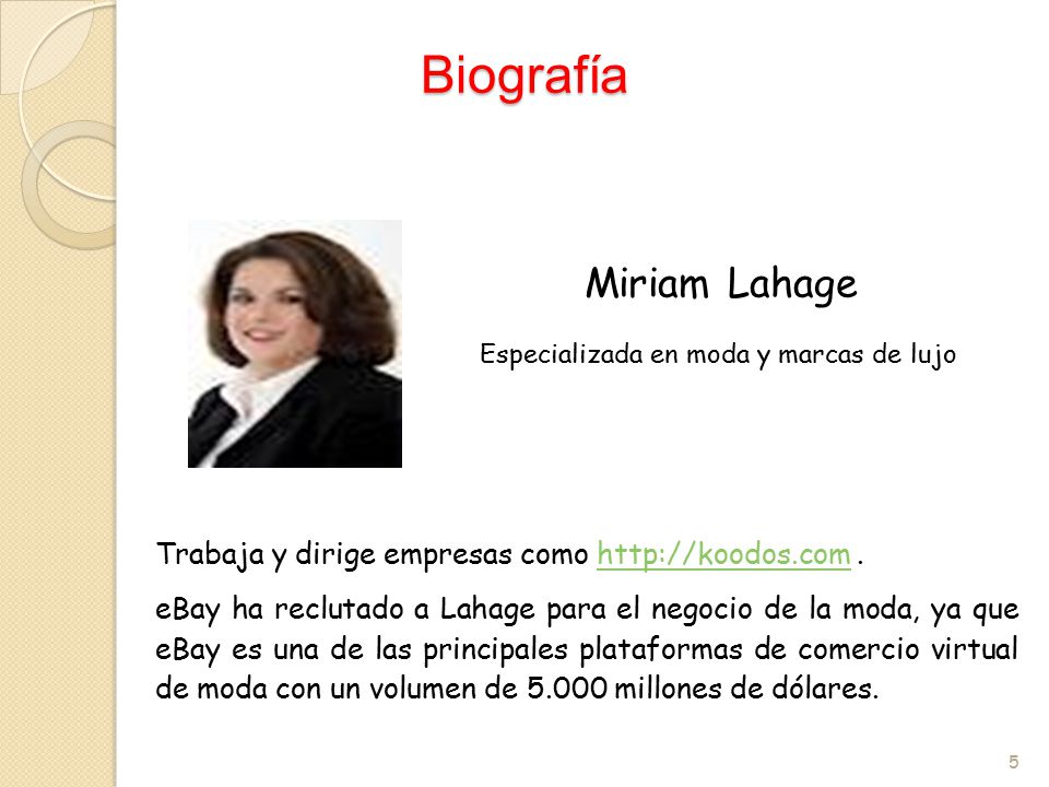 Especializada en moda y marcas de lujo