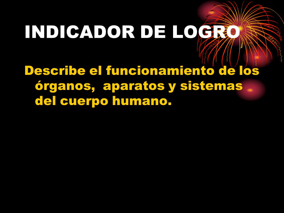 INDICADOR DE LOGRO Describe el funcionamiento de los órganos, aparatos y sistemas del cuerpo humano.