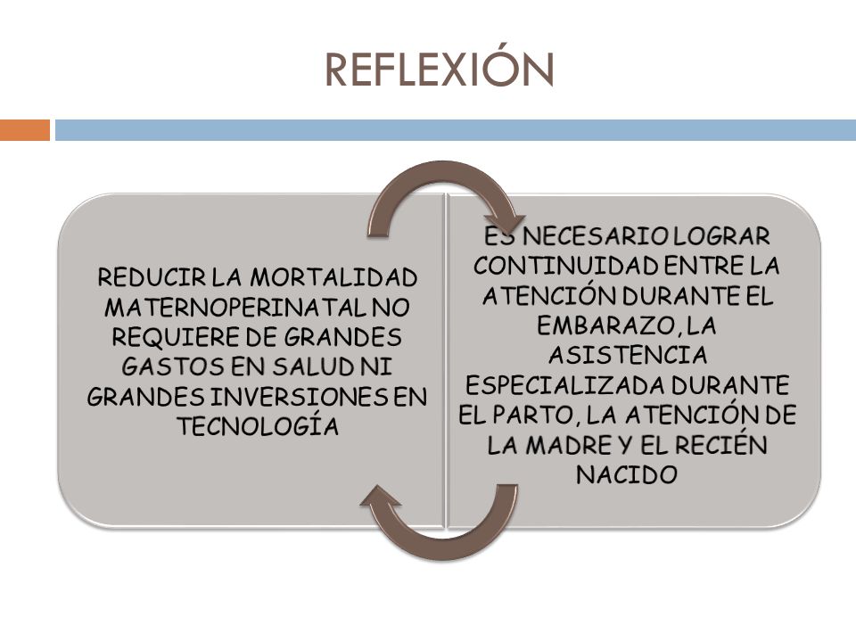 REFLEXIÓN REDUCIR LA MORTALIDAD MATERNOPERINATAL NO REQUIERE DE GRANDES GASTOS EN SALUD NI GRANDES INVERSIONES EN TECNOLOGÍA.