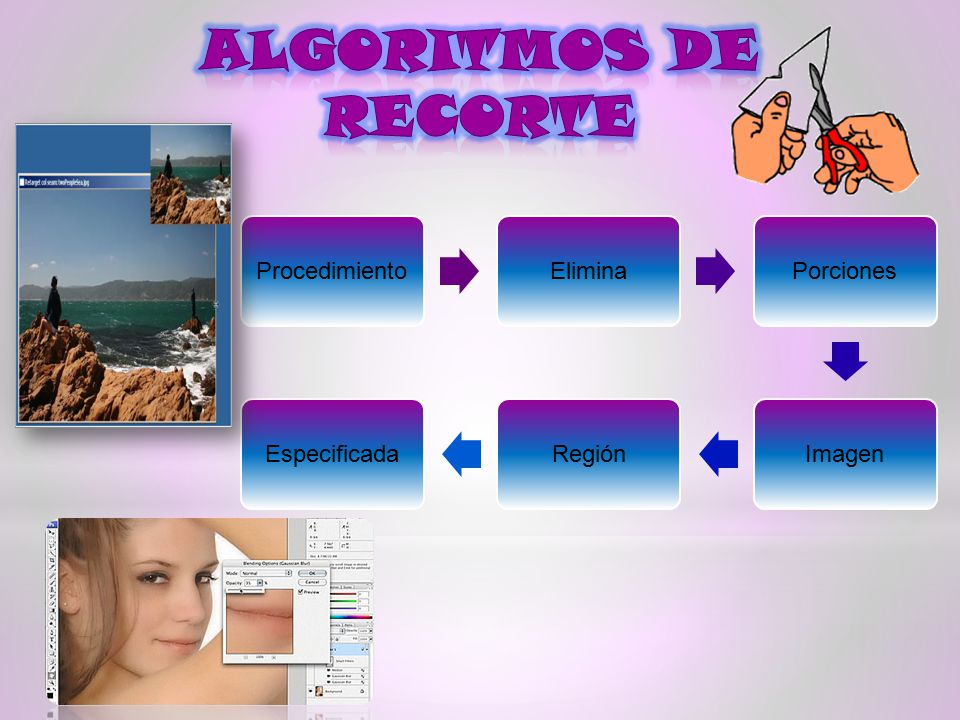 Algoritmos de recorte Procedimiento Elimina Porciones Imagen Región