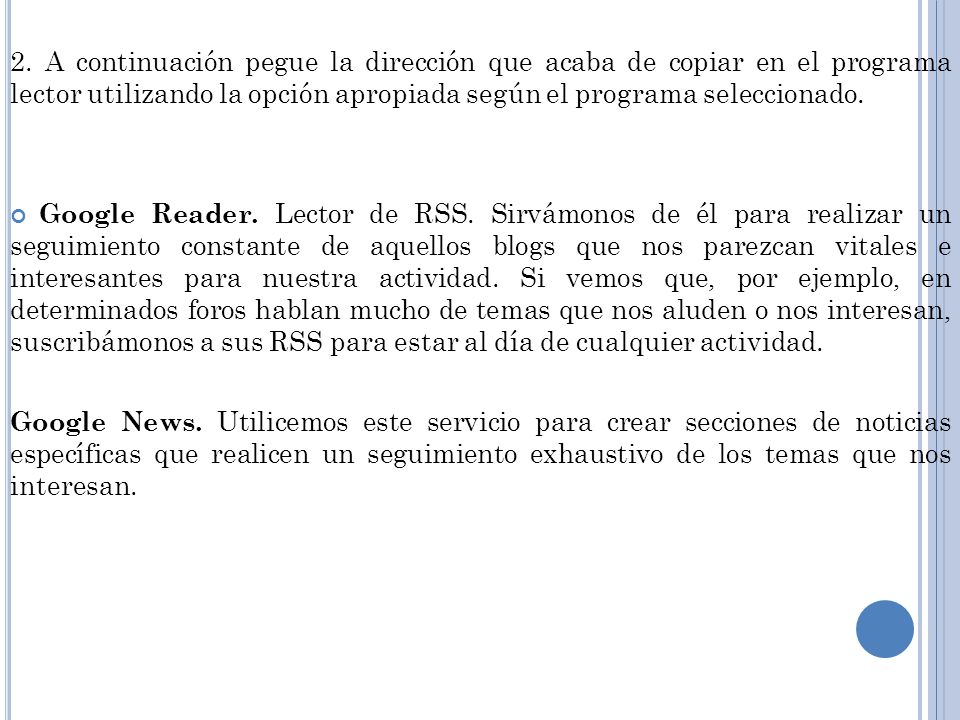 2. A continuación pegue la dirección que acaba de copiar en el programa lector utilizando la opción apropiada según el programa seleccionado.
