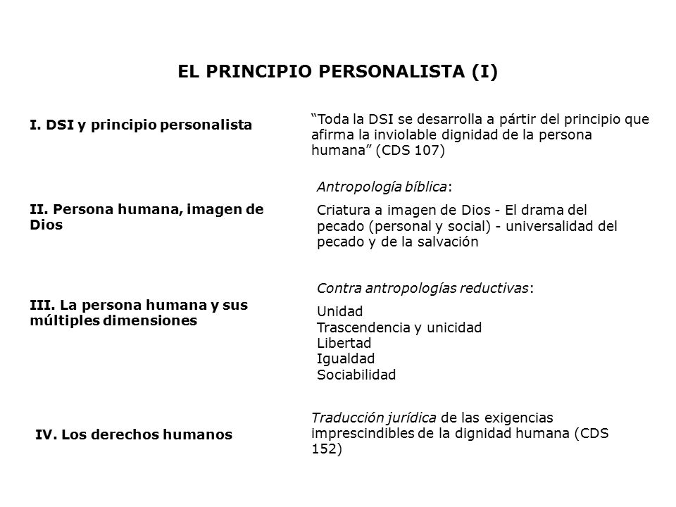 EL PRINCIPIO PERSONALISTA (I)
