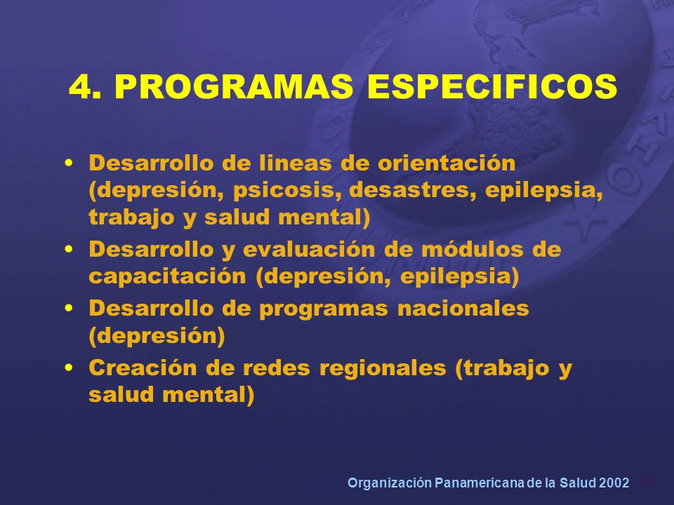 4. PROGRAMAS ESPECIFICOS